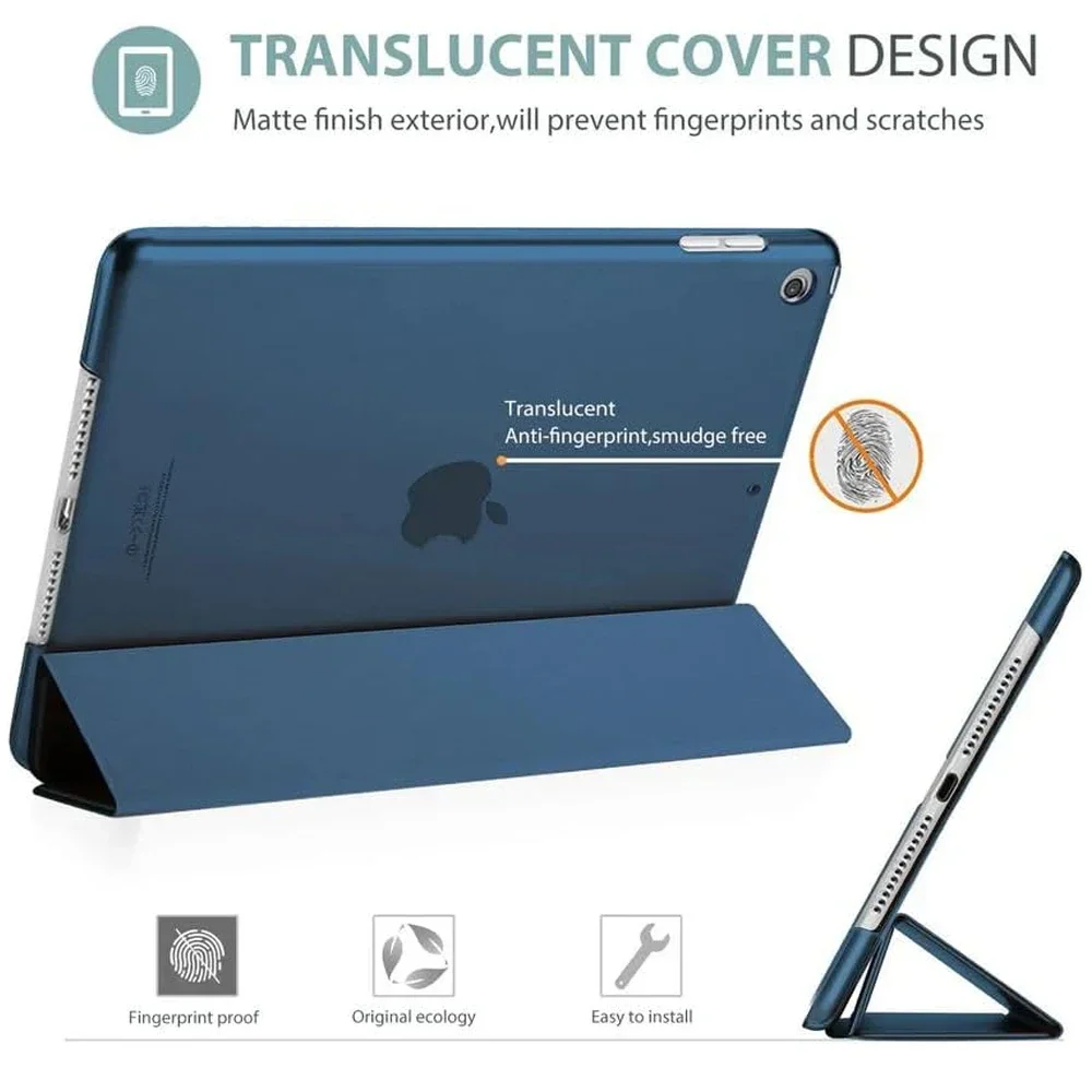 for iPad Case Ultra Slim Lightweight Stand Case with Translucent Frosted Back Cover