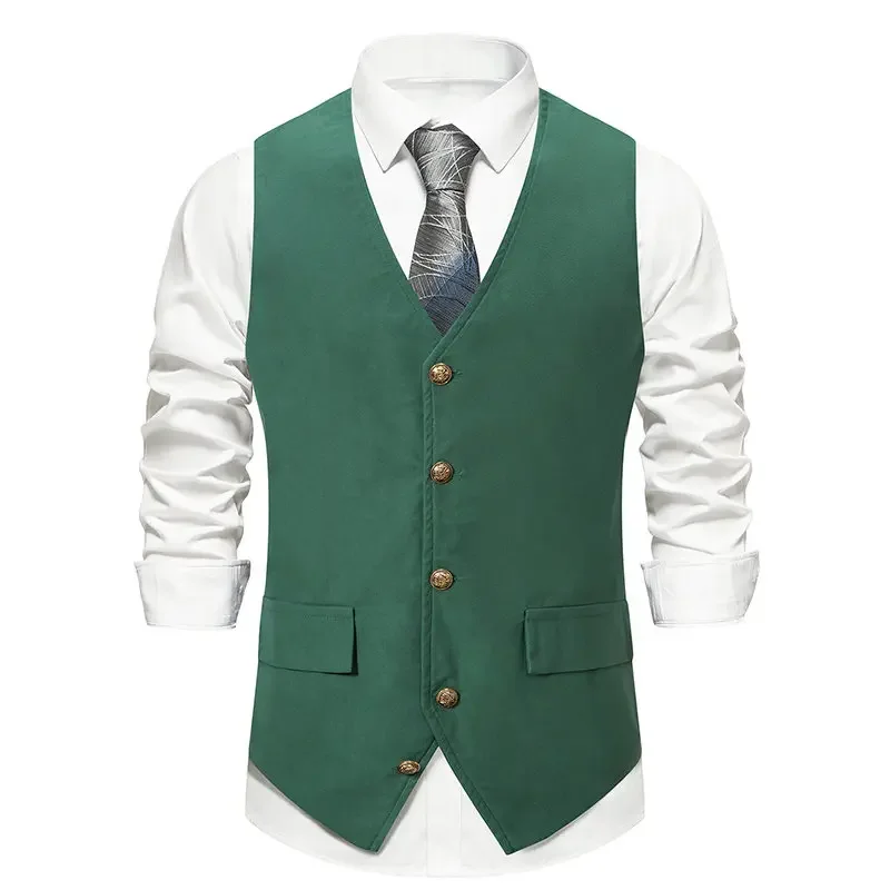 

Men's Wedding Vest 2024 Casual Retro Gothic Vest Men's Clothing Party Sleeveless Vest