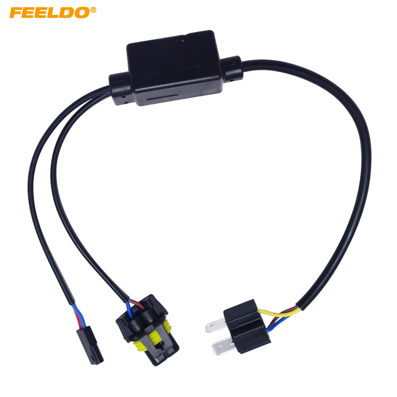 FEELDO 1PC Car Simplified H4/9003/HB2 Hi/Lo Bi-Xenon HID Bulbs Relay Harness Wiring Controller #HQ4514
