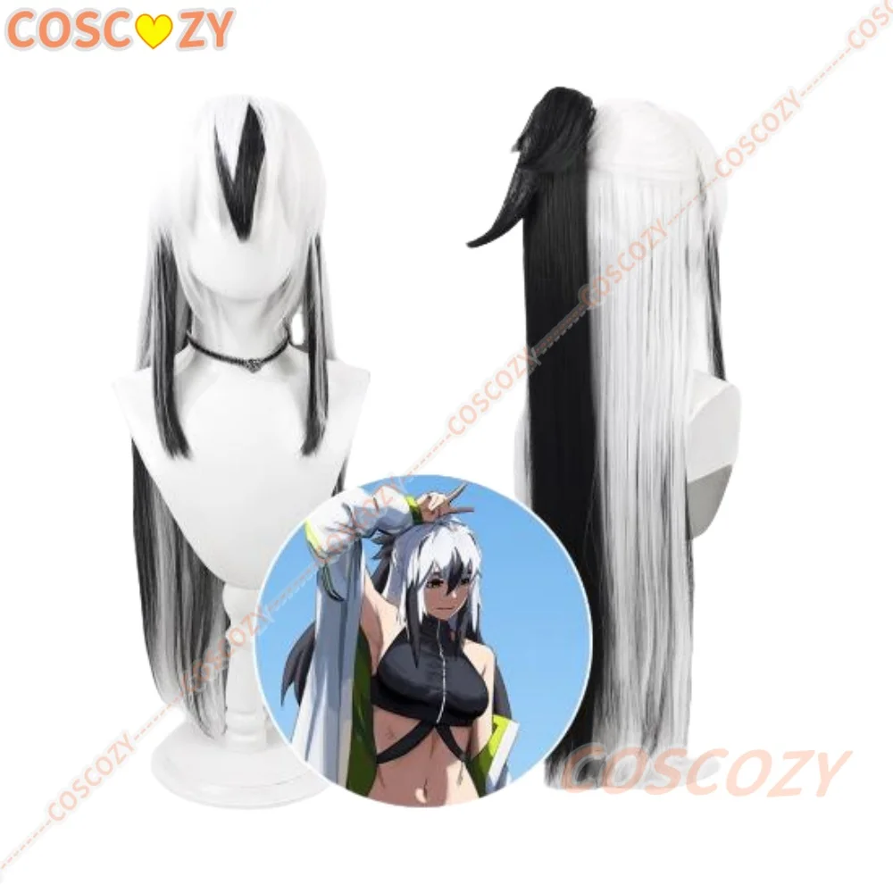 Fate Grand Order Uesugi Kenshin Peruca Cosplay Fibra Resistente ao Calor Cabelo Branco Preto para Halloween Con Evento