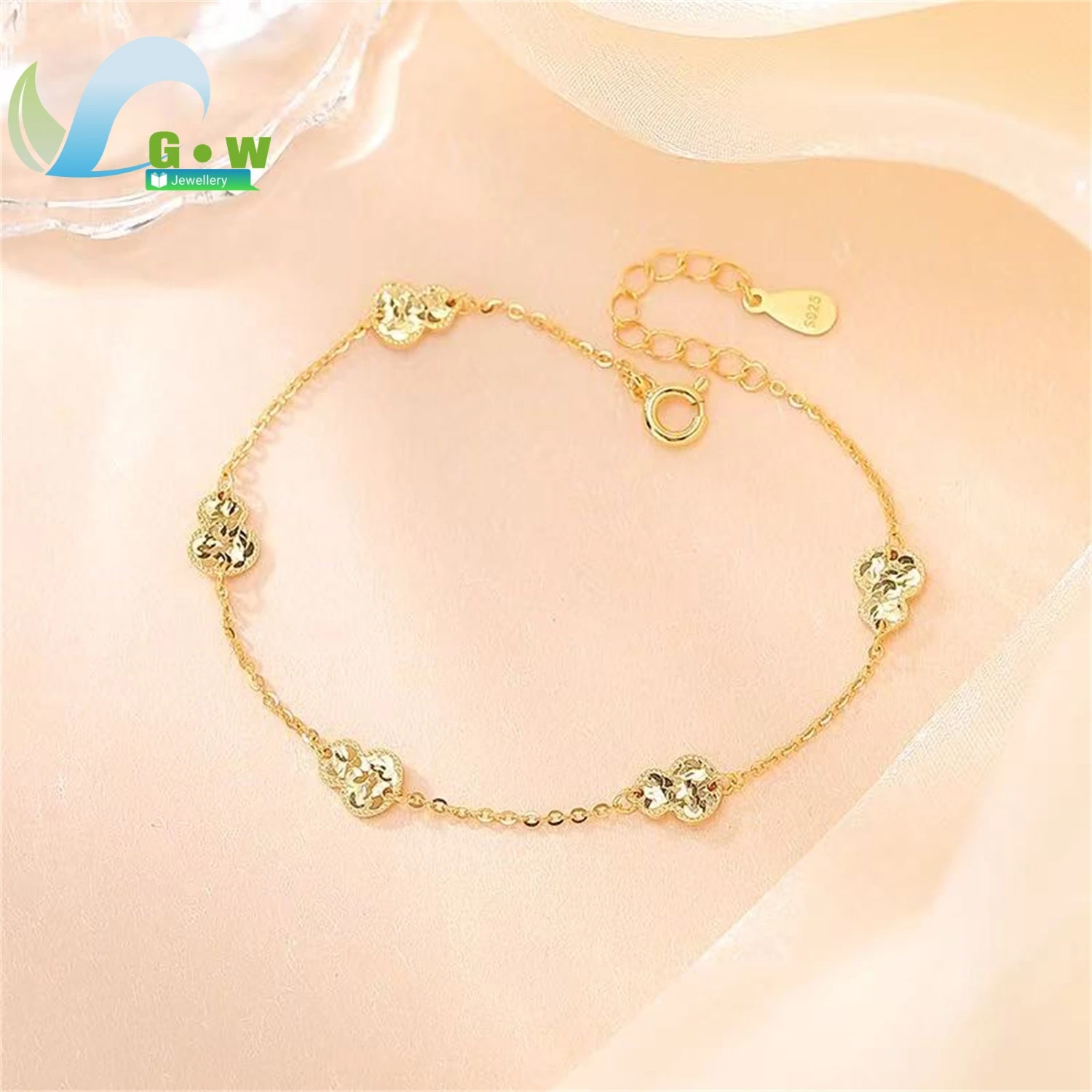 Sequin Gourd Bracelet Women Minimalist Thin Chain Wristband Elegant Jewelry Daily Wear Charm Gift For Her Girlfriend Wife