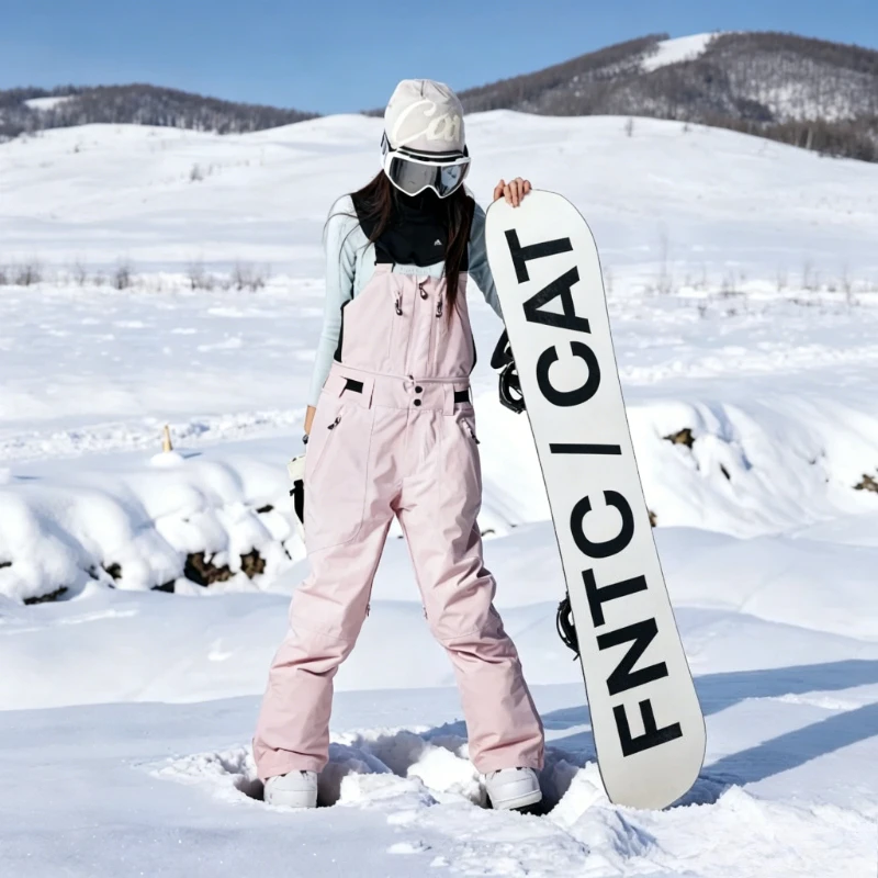 

Women New Ski Bib Pants Winter Outdoor Cargo Ski Overalls Professional Windproof Breathable Warm Snow Sports Suspender Trousers