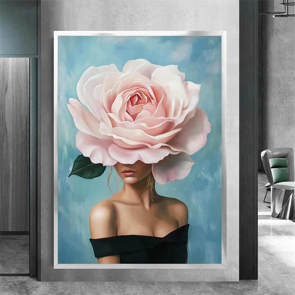 Abstract Butterfly Queen Art Poster Surreal Fantasy Portrait Wall Art Flowers Prints Elegant Nature Aesthetic Bedroom Decor