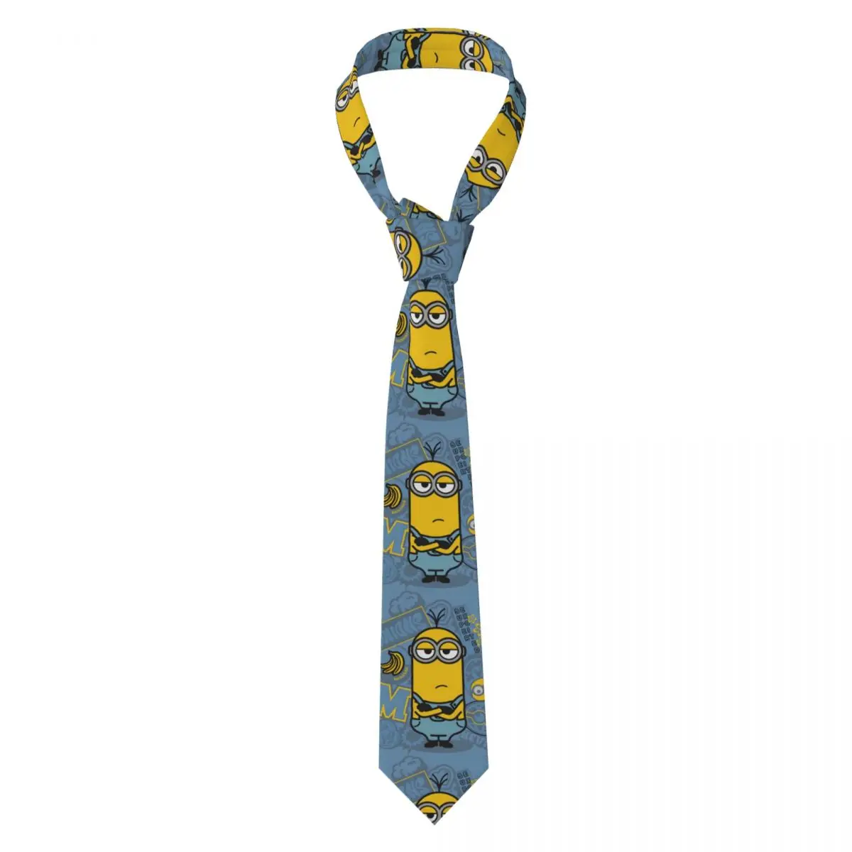 Custom Travel The M-Miniones- Anime Kevin Ties Men's Classic Silk Cartoon Neckties for Office