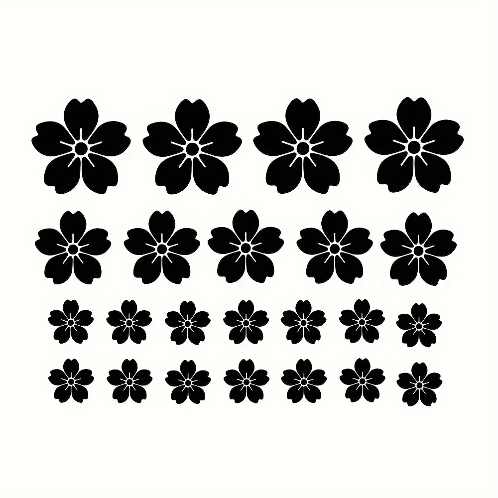 23pcs Sakura Car Decals Vinyl Refit Flower Stickers Waterproof Car Sticker for Hood Windows Body Door Auto Exterior Accessories