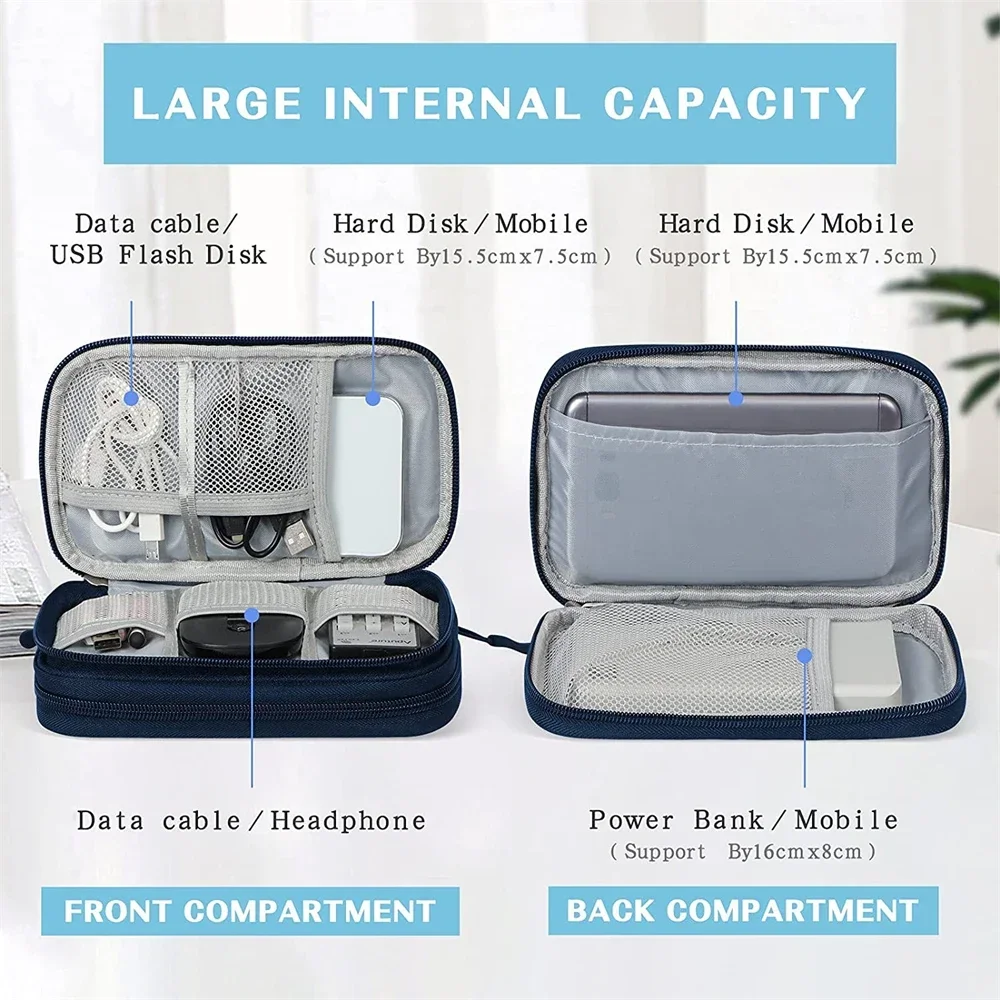 1Pc NEW Travel Organizer Bag Cable Storage Organizers Pouch Carry Case Portable Waterproof Double Layers Storage Bags Cable Cord