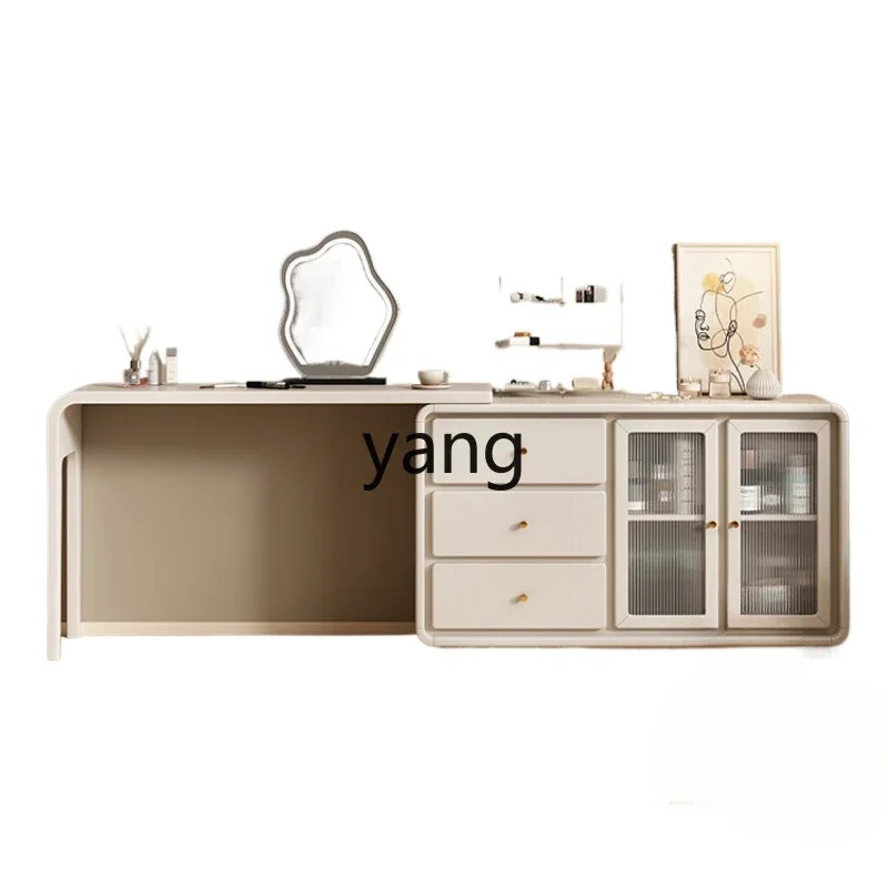 LH solid wood dresser retractable corner makeup table chest cream style bedroom storage integrated