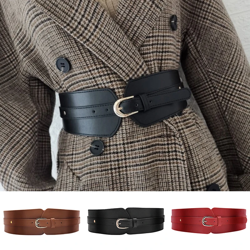 Wild Vintage PU Leather Waist Seal For Women Fashion Casual Sweater Coat Dress Decoration Waistbands Adjustable Restraint Belt