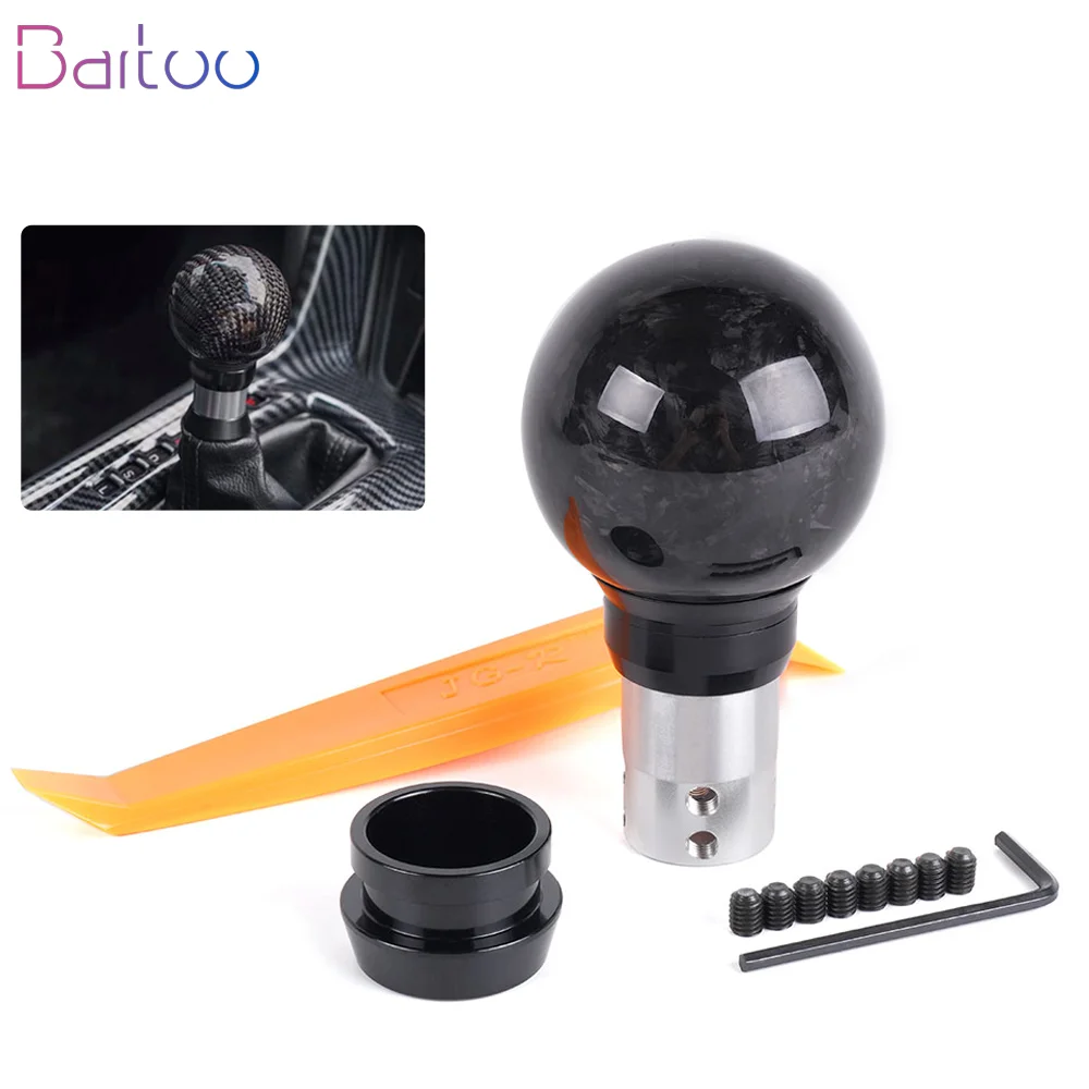 

Carbon Fiber Gear Shift Knob Press Down To Unlock Forge Gear Lever Handball Push Button For Honda Civic Accord 10th SFN142