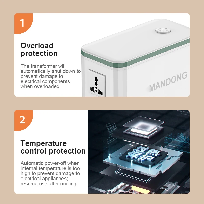 MANDONG voltage conversion transformer, 4000W high-power 110V/220V step-up/step-down transformer, CE certified voltage converter view 3