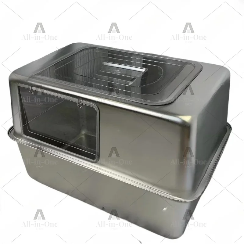 All stainless steel cat litter basin oversized 60cm anti-splash shit basin large capacity oversized giant Maine 70cm