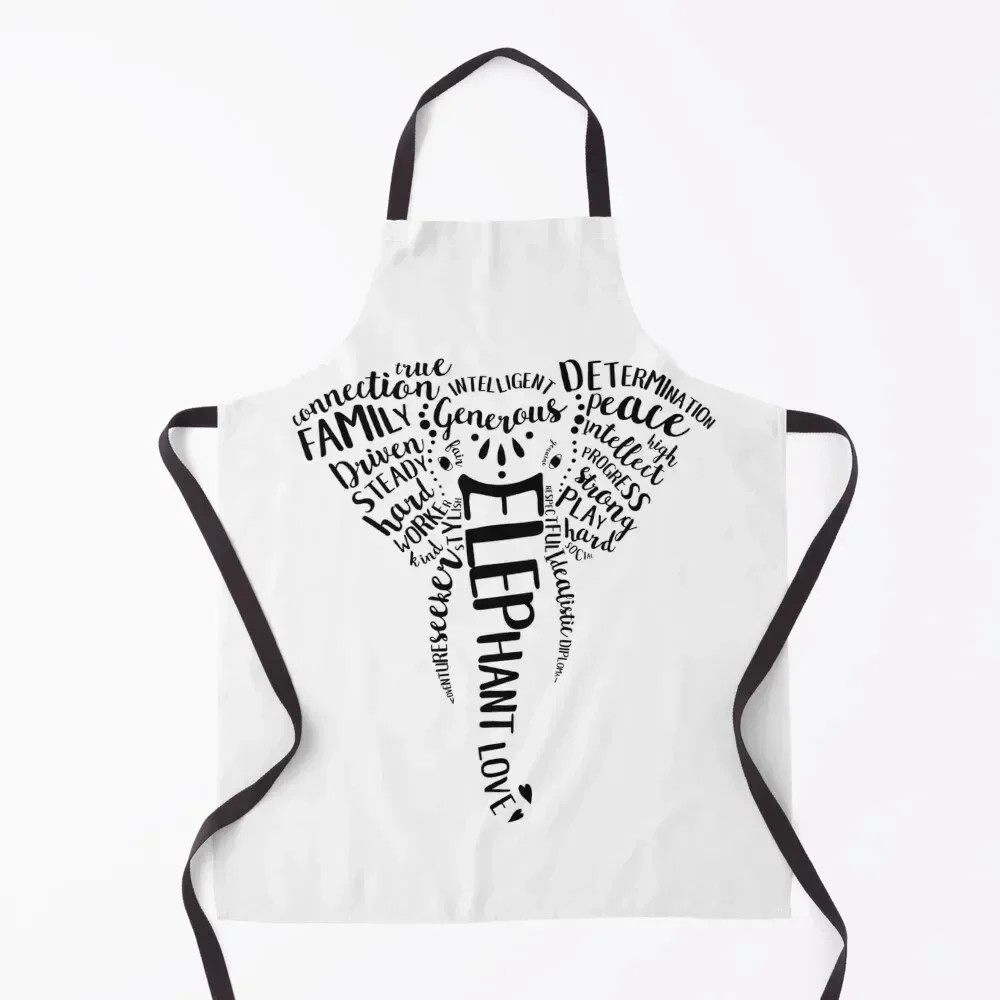 

Black Elephant Spirit Animal Apron Kitchen Accessories 2022 nail tech supplies Costume Waiter Men'ss Apron