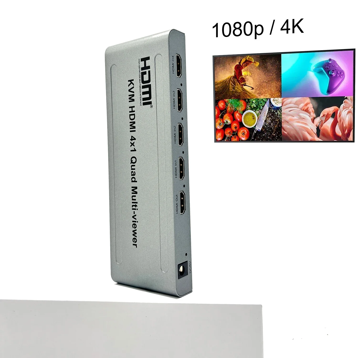 

4K 4x1 HDMI KVM Quad Multi-viewer против 1080p 60 Гц 4x1 HDMI Мультивар 4 в 1 Выходной бесшовный переключатель Видеомультиплексор для ПК к телевизору