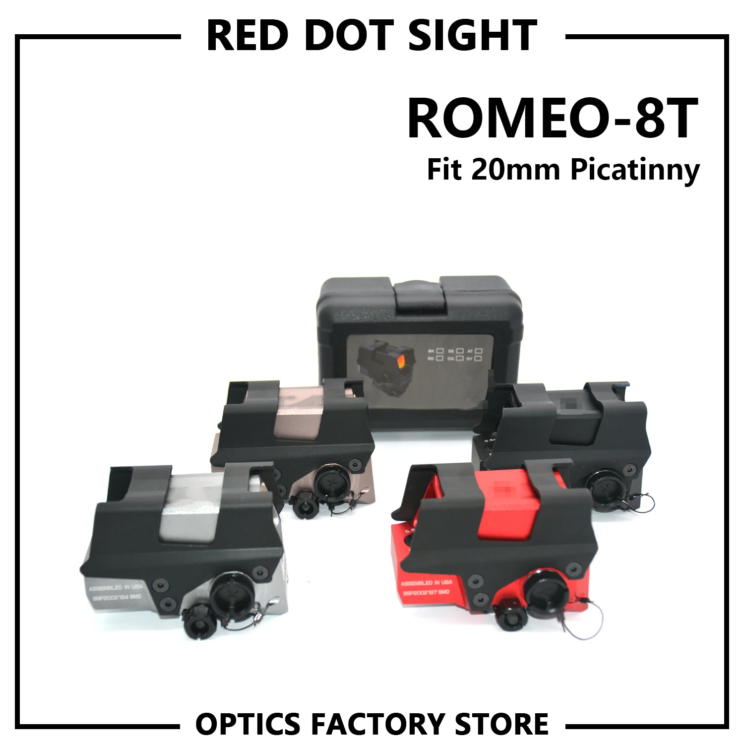 Romeo-8T Holographic Optic Red Dot Sight 1x38mm RifleScope Fit 20mm Picatinny of Hunting and Airsoft with Full Markings