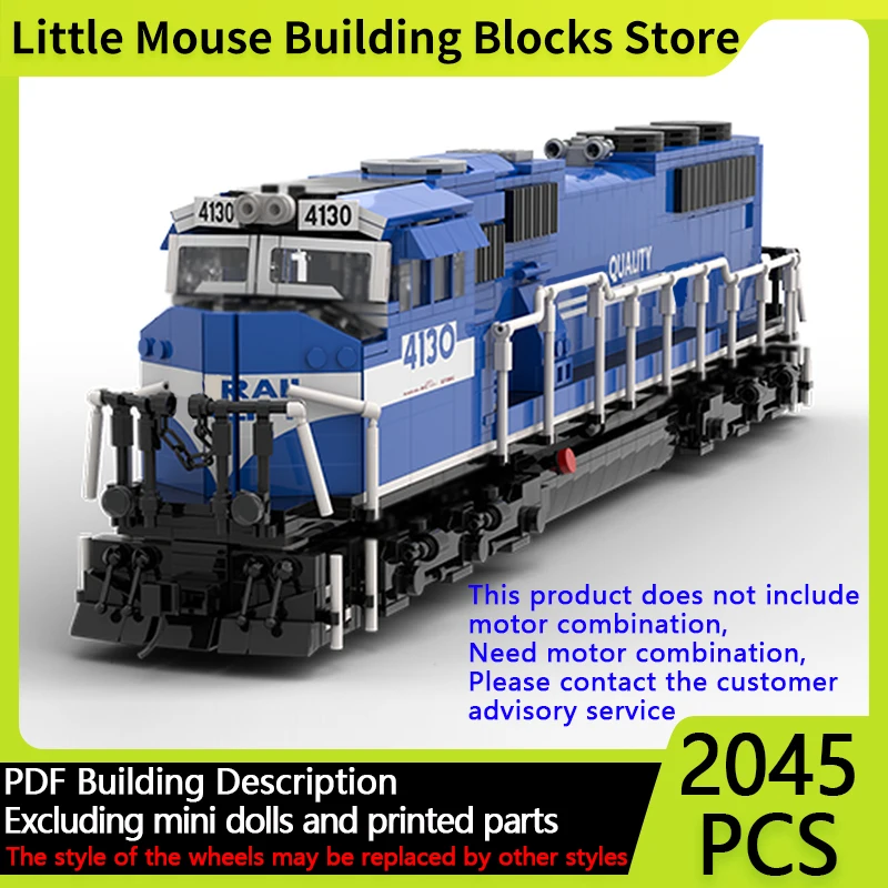 

City Car Model MOC Building Bricks SD70MAC Diesel Locomotive Train Modular Technology Gifts Holiday Assemble Children Toys Suit