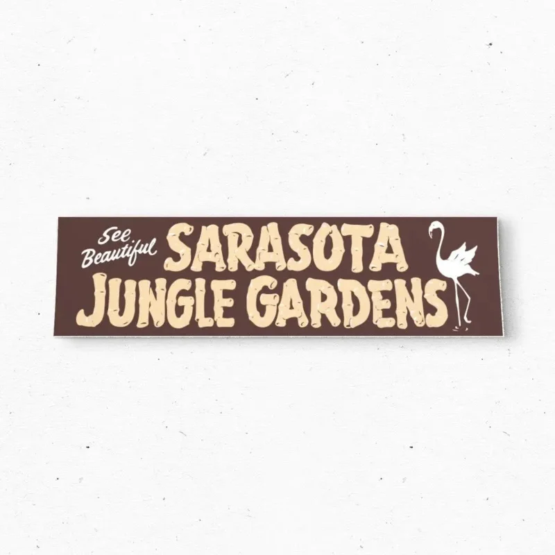 

Sarasota Jungle Gardens FLORIDA Bumper Sticker - Tourism USA Vintage Style 80s - Bumper Stickers - Car Stickers