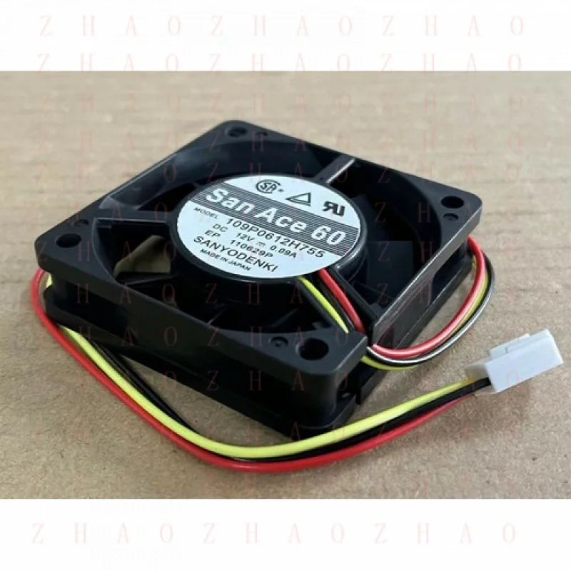 L+ 1pcs for Sanyo 6015 6CM 109P0612H755 DC 12V 0.09A inverter cooling fan San Ace 60