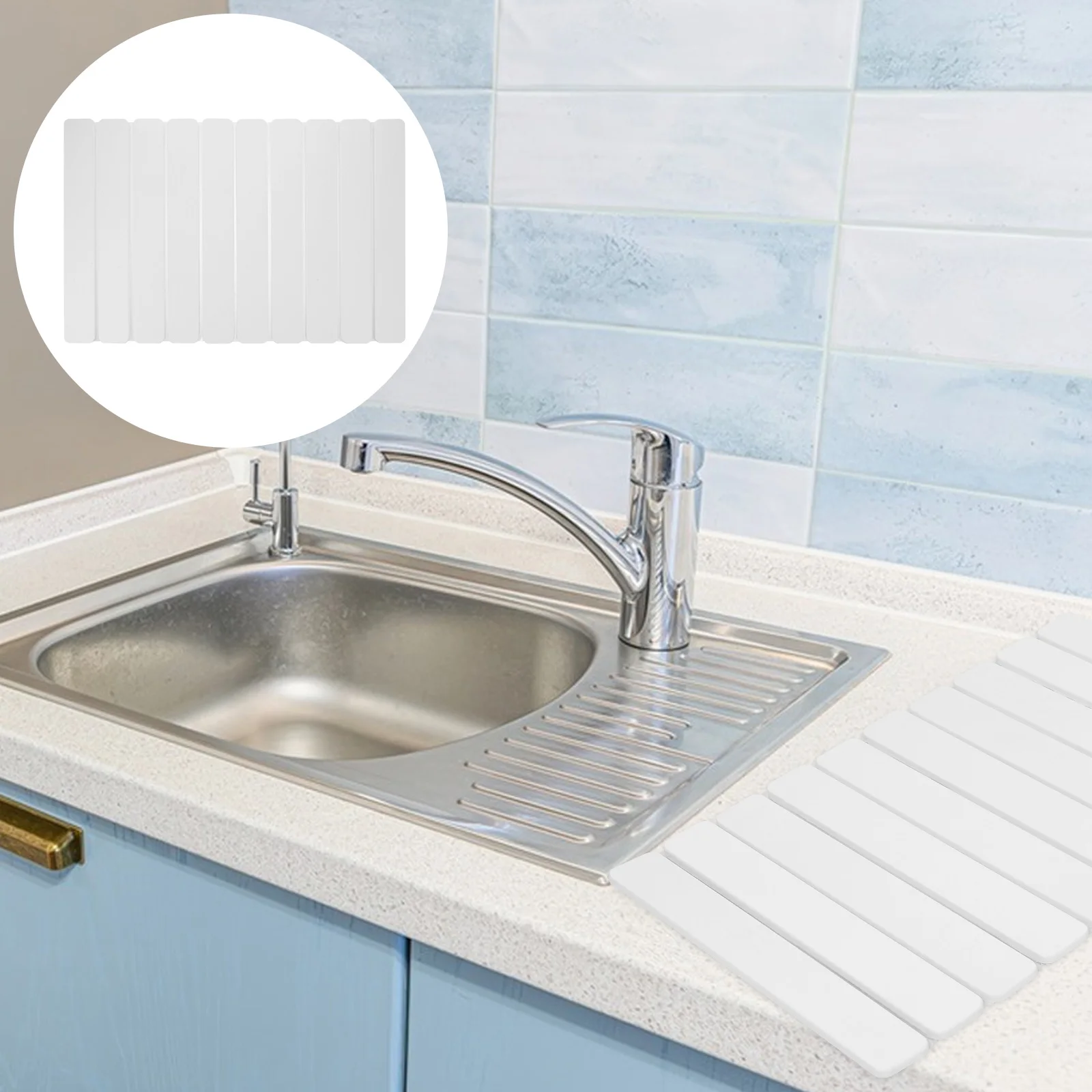 

Kitchen Quick Drying Mat Pad for Dishes Diatomaceous Earth Absorbent Tray White