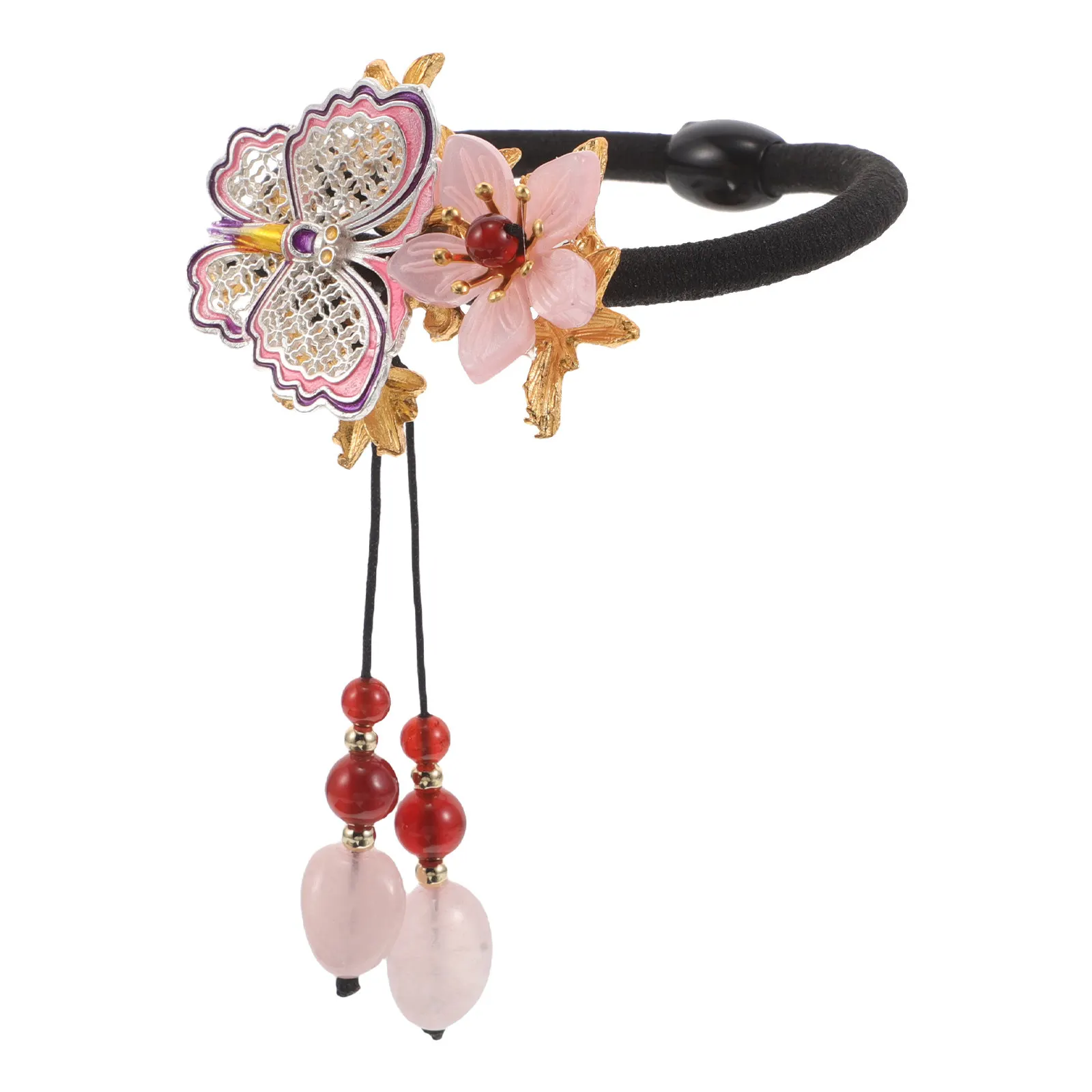 

Винтажная резинка для волос в китайском стиле для женщин, особо толстая, высокоэластичная, для хвоста, аксессуар для волос в стиле Ханьфу, ретро-декоративная