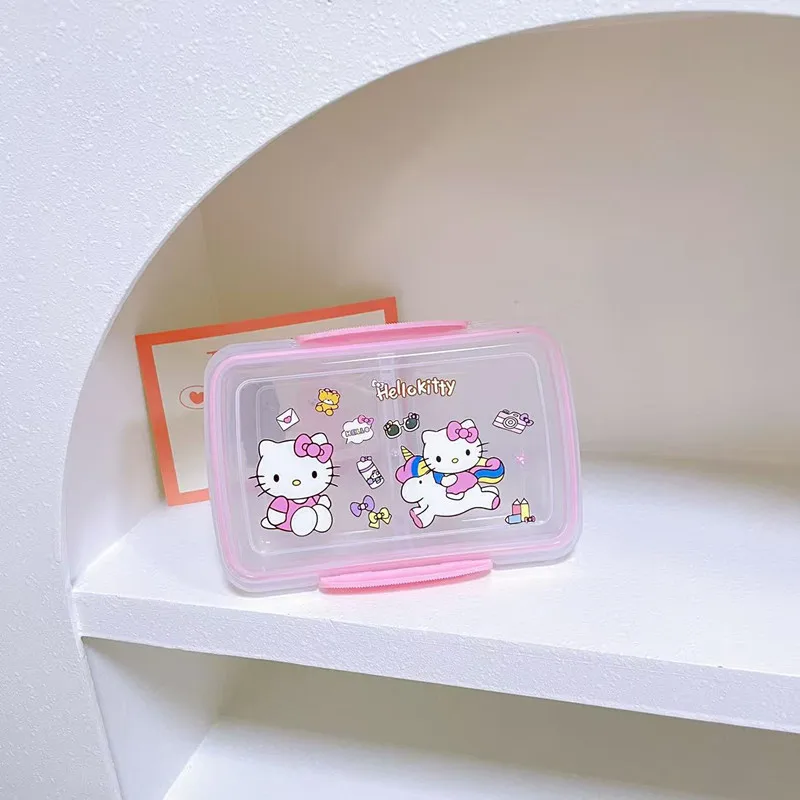 

Контейнер для хранения продуктов Sanrio Hello Kitty: для фруктов, круп, закусок, с разделителями, портативный, для путешествий