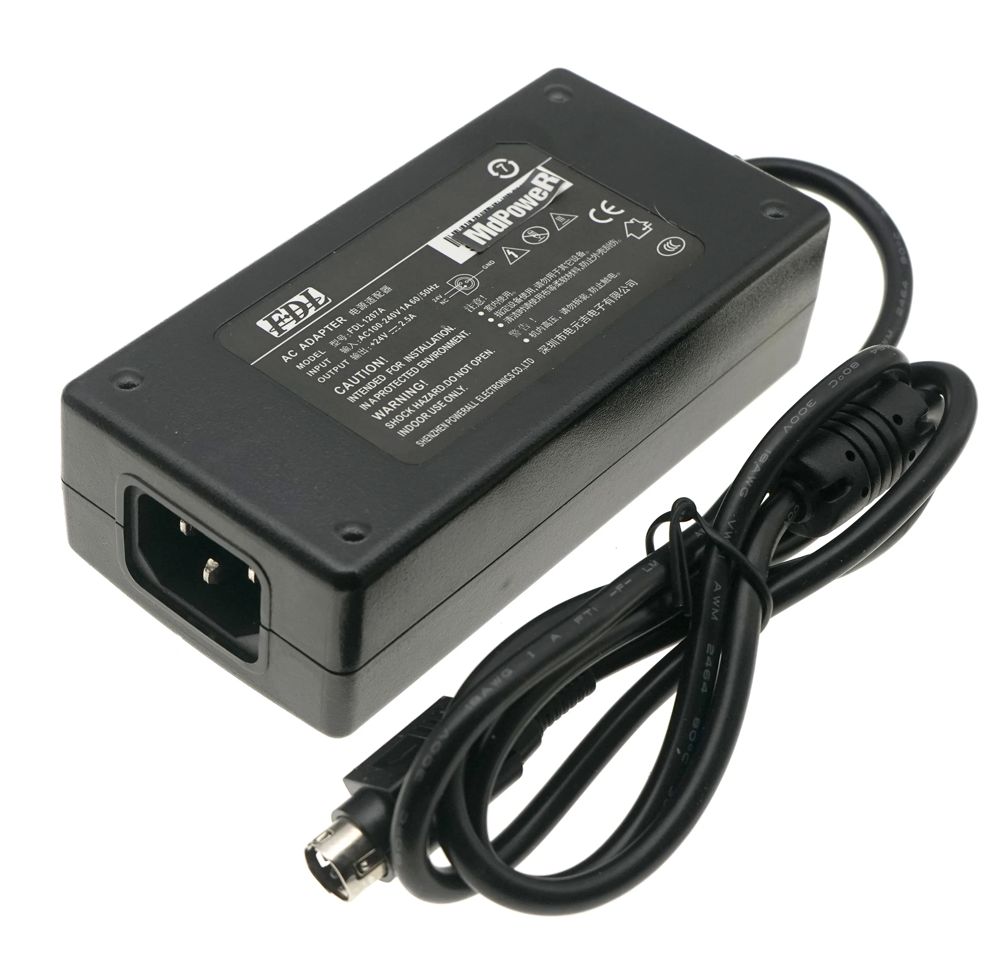 Genuine FDL PRL0602U-24 FDL1207A 24V 2.5A 3-Pin 60W AC DC Adapter Charger 6986618-5S For TYSSO PRP300 PRINTER Power Supply 3PIN