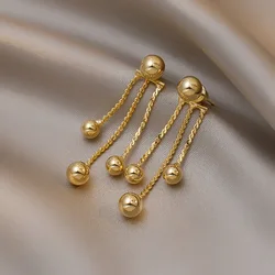 Gold Color Long Thread Tassel Drop Earrings For Women Geometric Butterfly Dangle Earring New Fashion Metal Earrings Jewelry