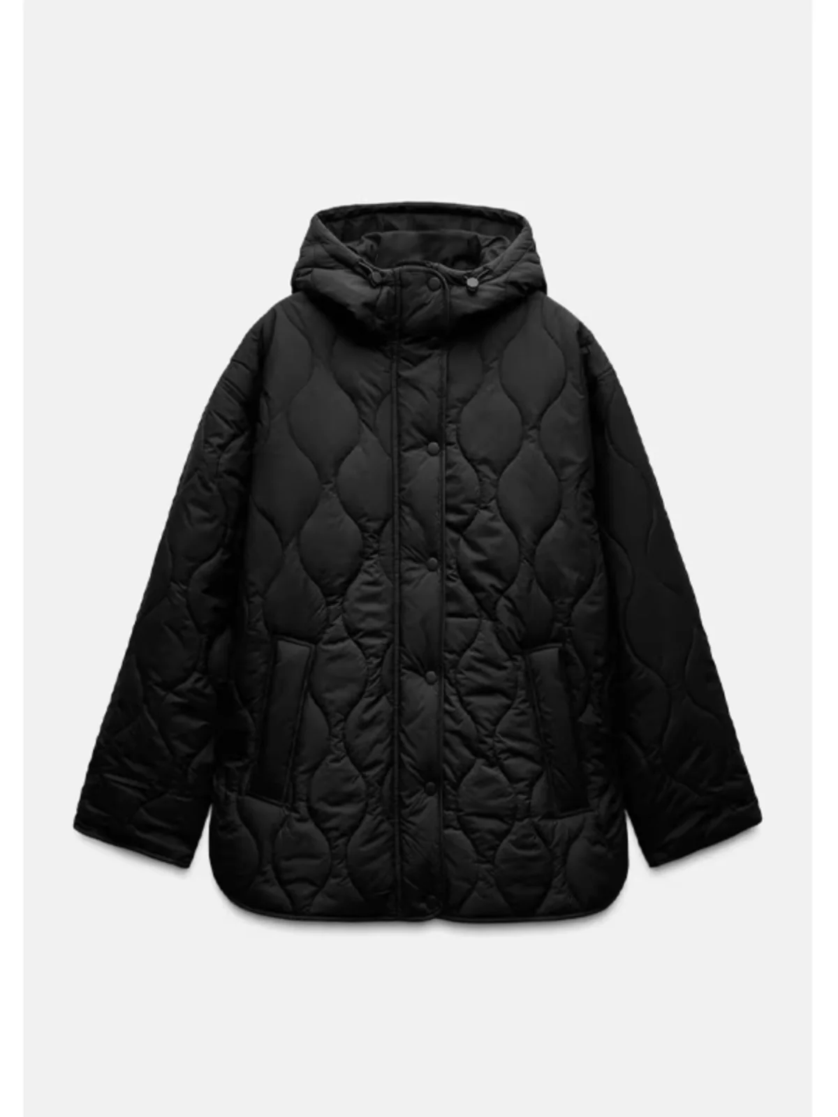 

Повседневная длинная хлопковая куртка с капюшоном, осень-зима, новинка Sle, универсальная женская верхняя одежда с двусторонним отверстием и текстурой