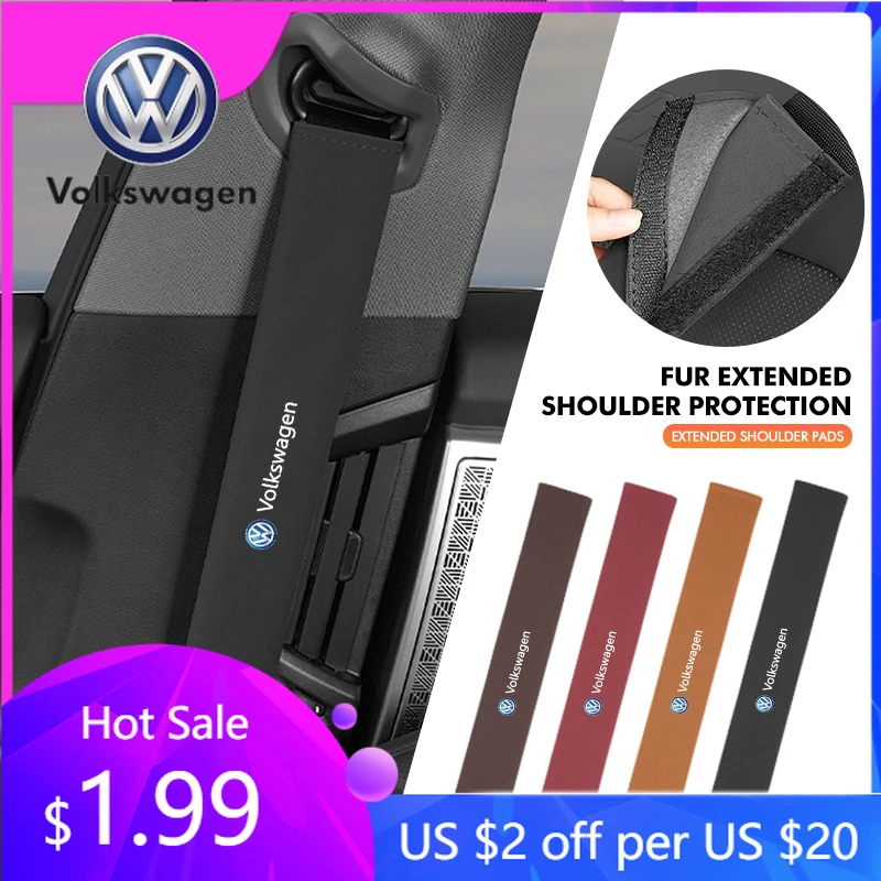 

Emblems For Volkswagen 1/2PCS Car Logo Safety Belt Cover Adjustable Shoulder Strap Protector Pad Golf 4 5 6 Tiguan Polo Scirocco