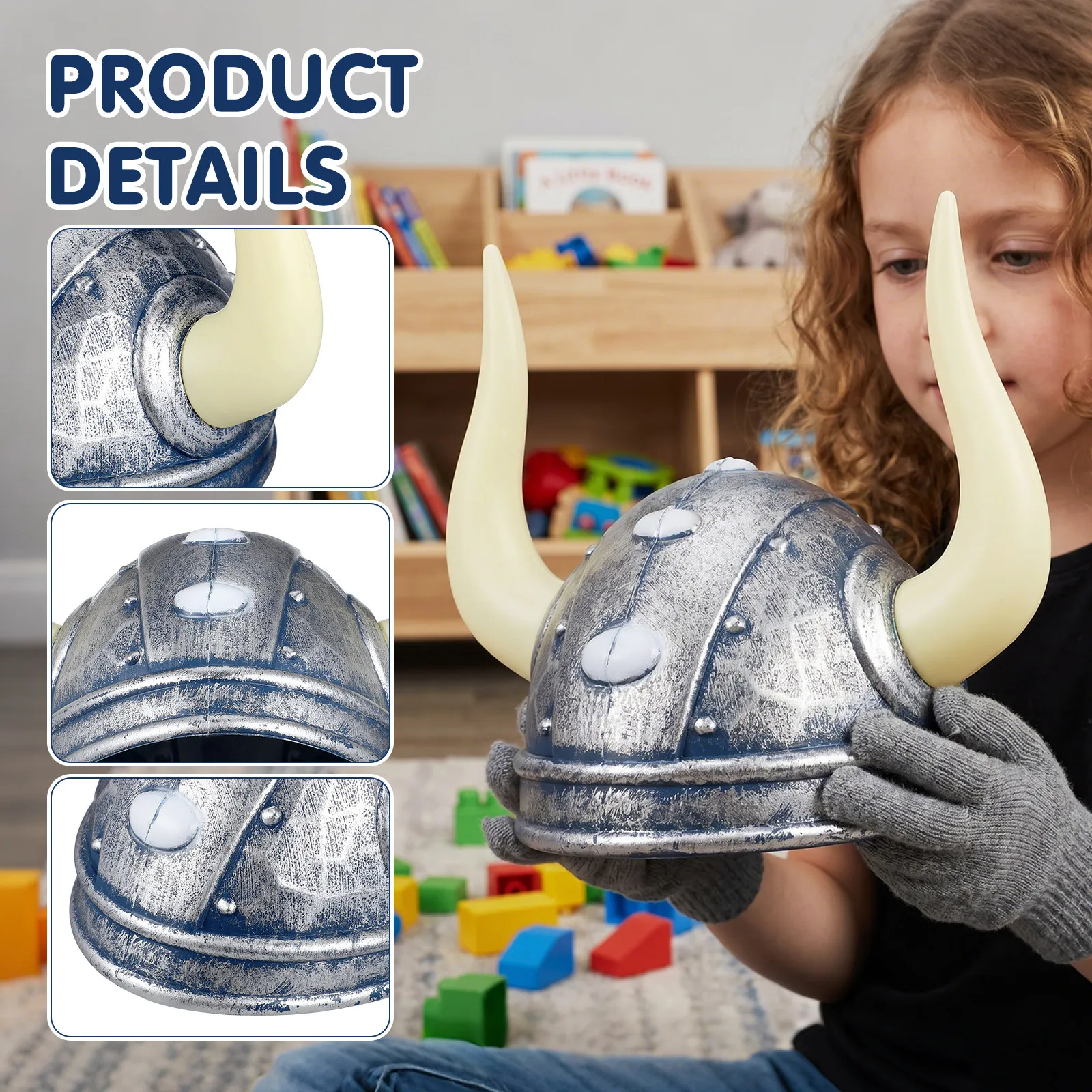 Viking Horn Hat Bull Ox Horns Lightweight Comfortable Kids Halloween Cosplay Costume Party Photo Prop Hats Horn Hats