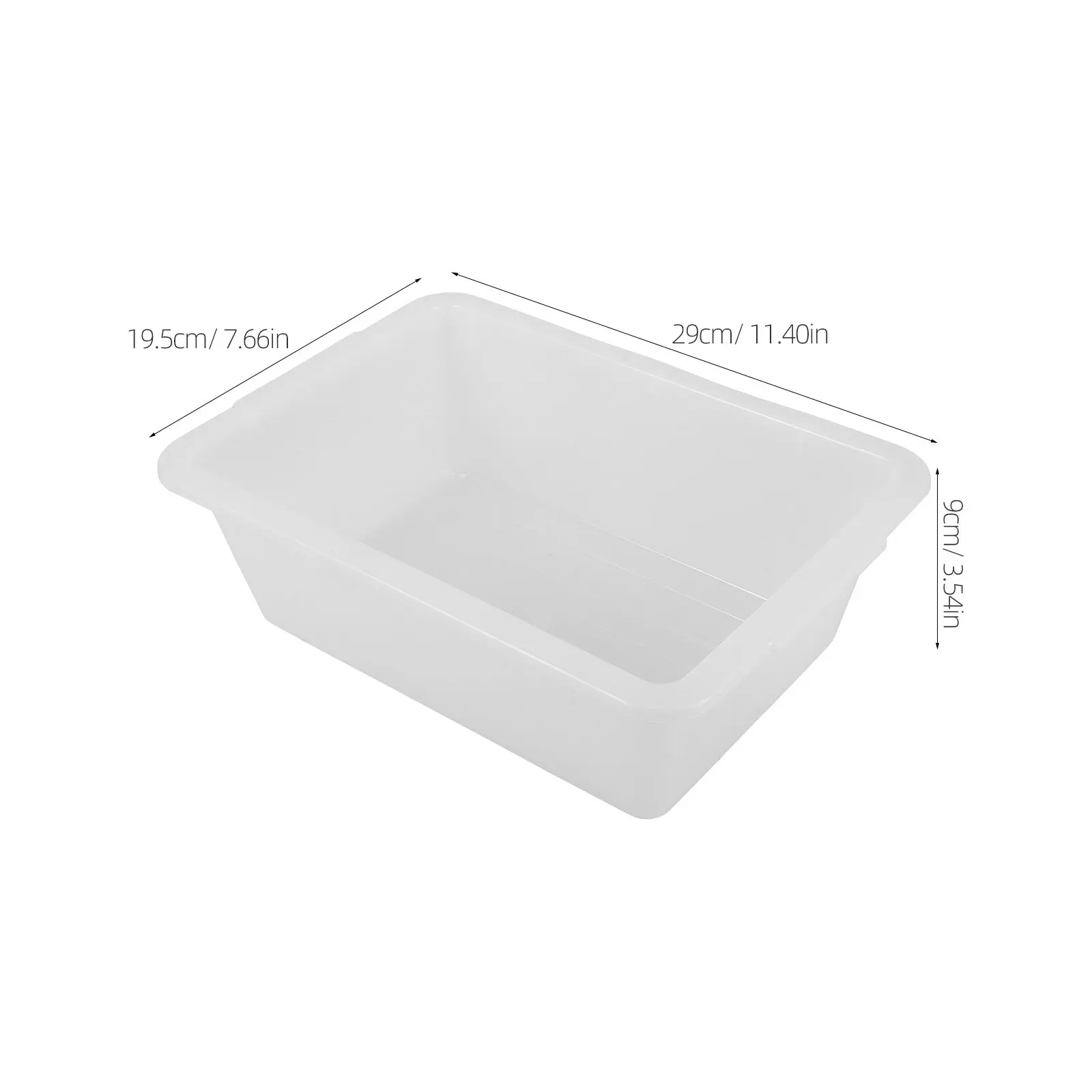 3Pcs Storage Box Multipurpose Bus Tub Rectangular Plastic Dish Pan Utility Tote Washing Basin for Restaurant Commercial Use