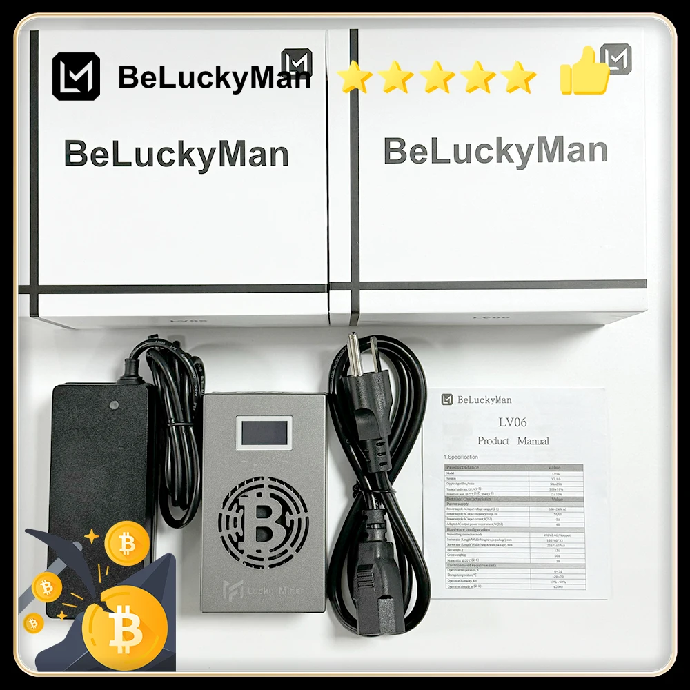 

Lucky miner v6 Bitcoin Miner 504GH/S WIFI LV06 13W SHA256 best gift crypto miner Be Lucky Man lottery miner BTC mining machine