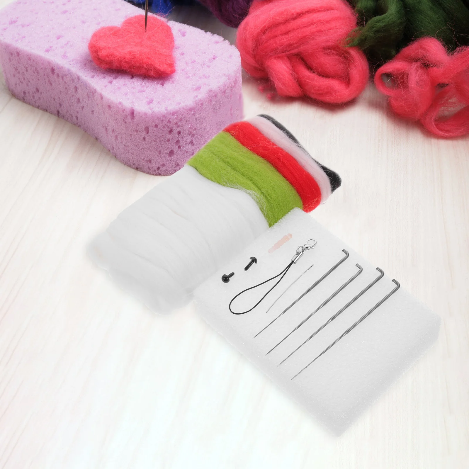

1Set DIY Felting Wool Needle Craft Material Package Convenient Durable Felting Kit Complete Craft Making Set for Kids Beginners