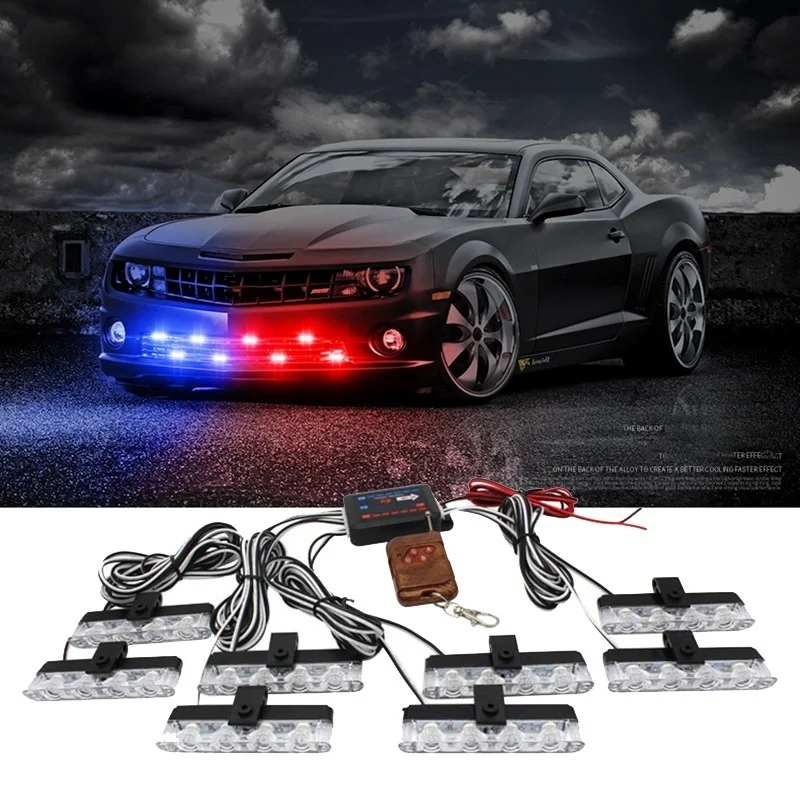 

16 LED Strobe Light Wireless Car Emergency Flashing Light Car LED 12V Trailer Truck Strobos Police Warning Light Auto Diode Lamp