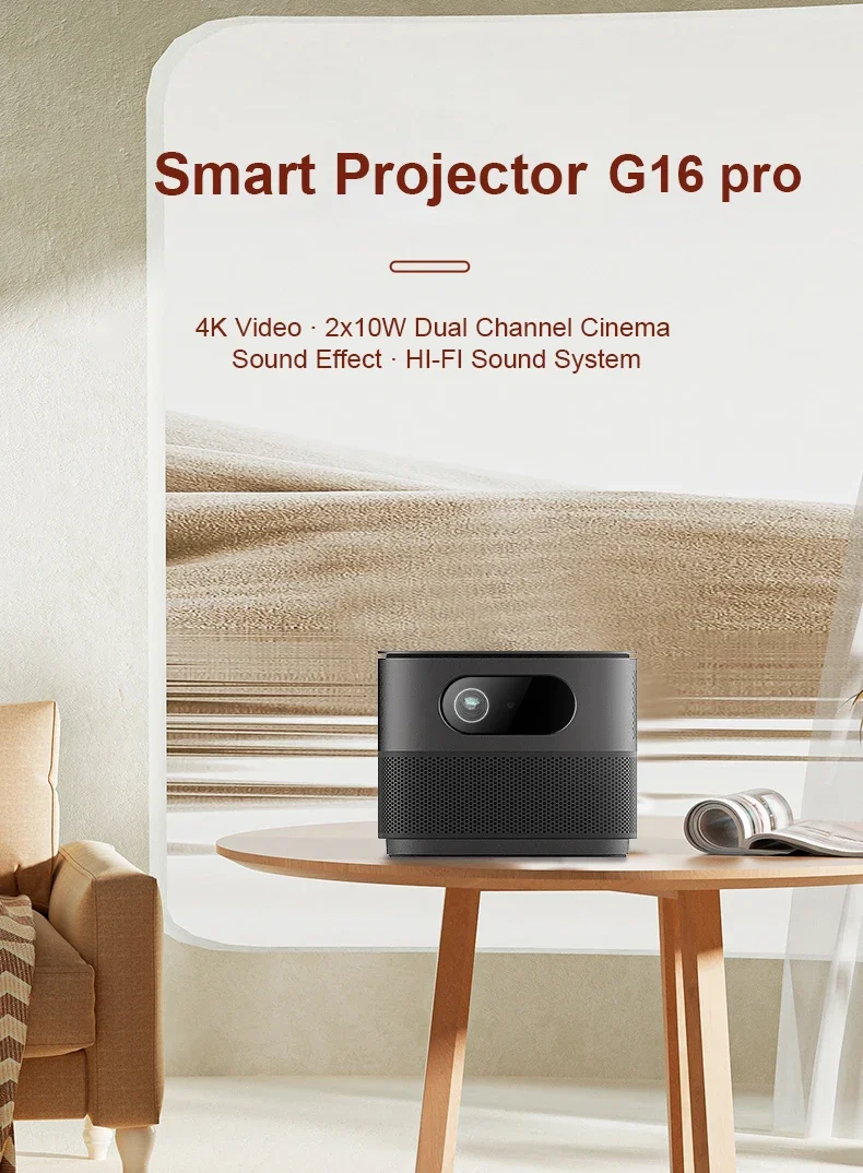 G16 pro DLP 3D 4K 2*10W speakers 500Ansi lumens Android 11.0 smart 1080P LED HDR10 portable Laser U70 build-in battery projector