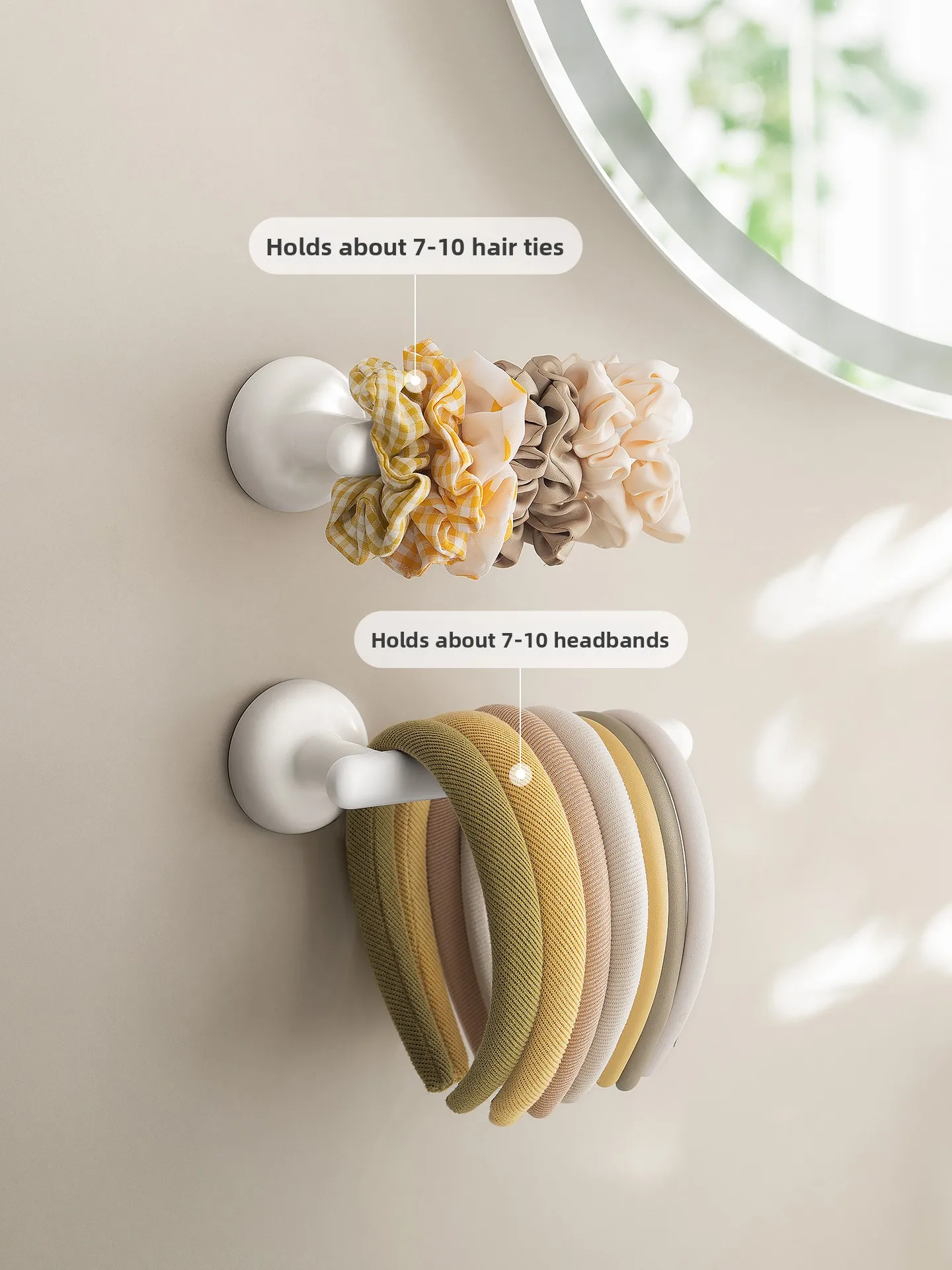 Lazy Corner Hair Accessory Storage Box Necklace Bracelet Organizer Hooks Suction Cups Elastic Band Holder Jewelry Storage