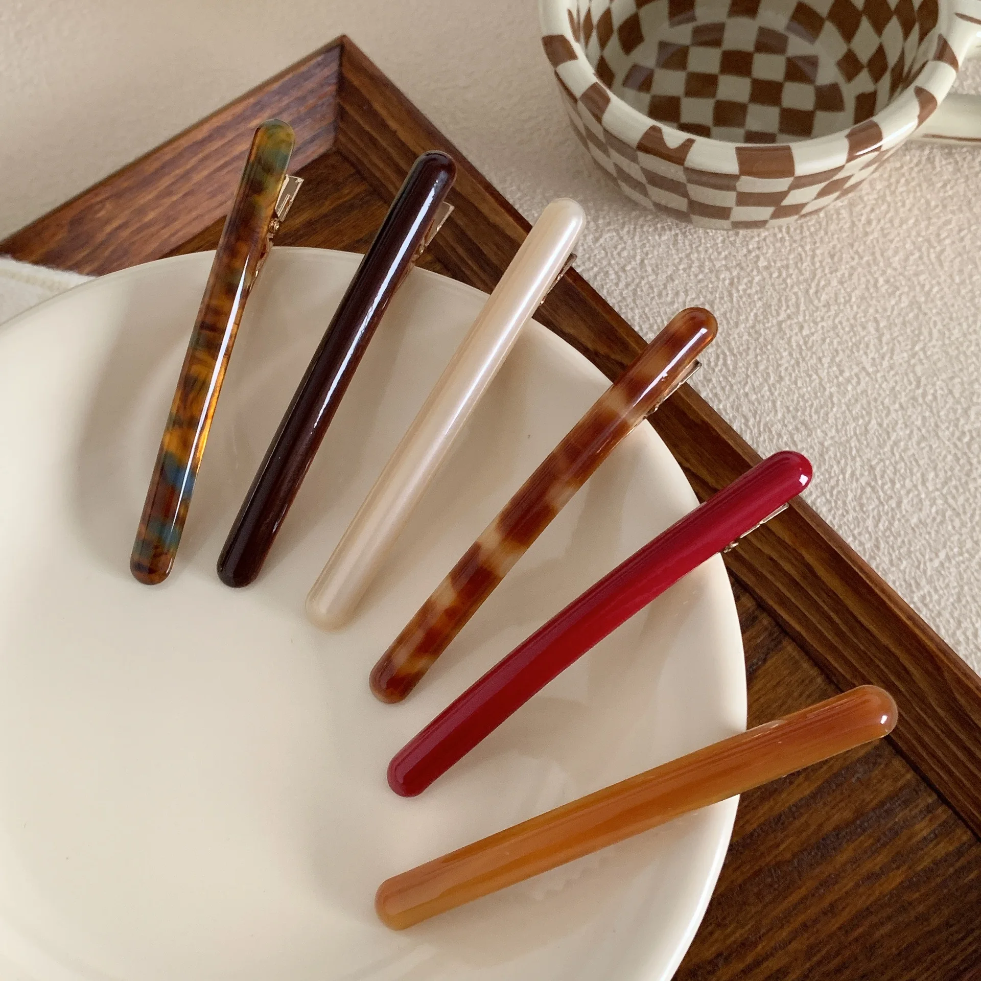 

Acetate Duckbill Clip Korean Fashion Bangs Side Clip Broken Hair Finishing Clip Haircut Barrettes Bar Hairclip Headdress New