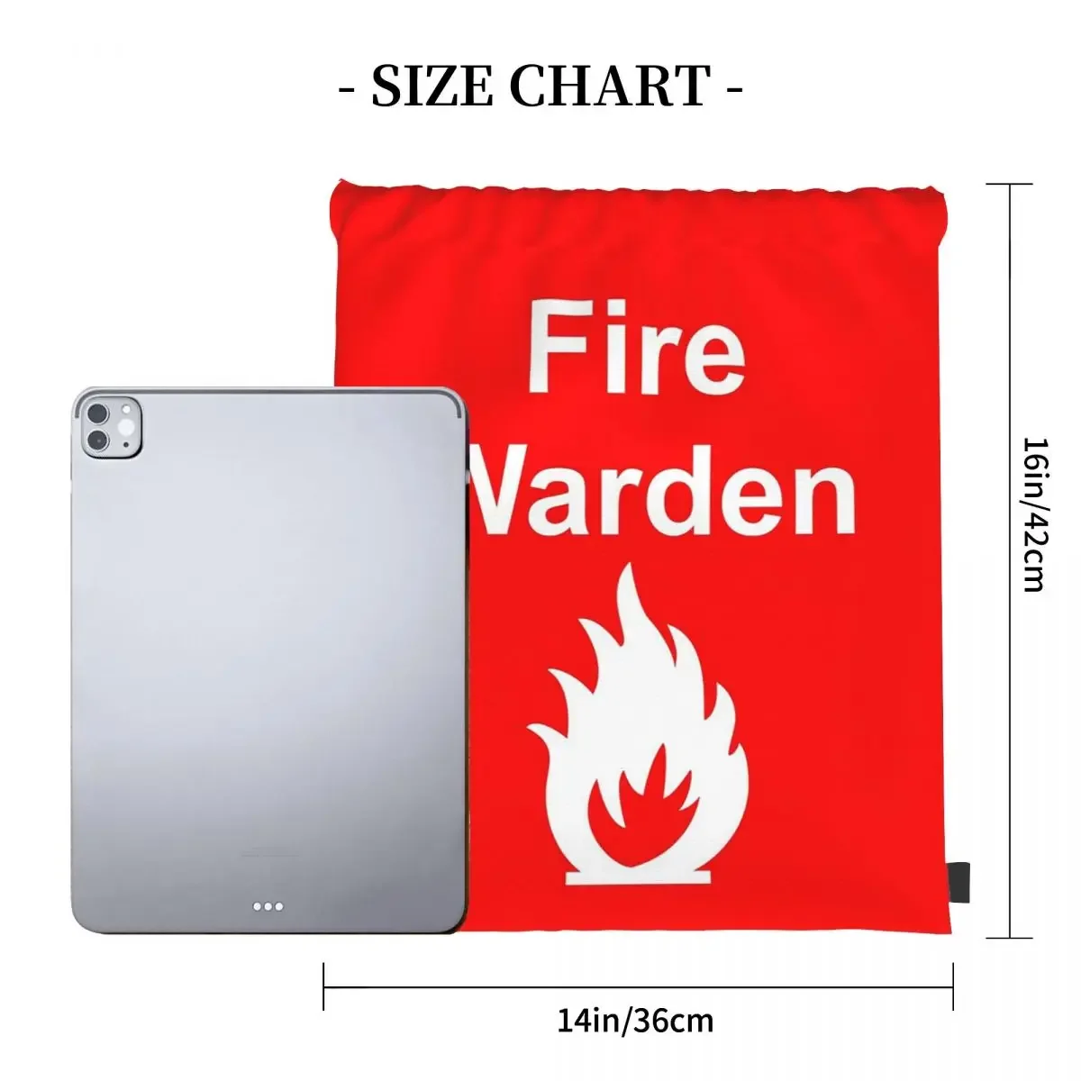 Fire Warden By Exit Incorporated Backpacks Portable Drawstring Bags Drawstring Bundle Pocket Sports Bag BookBag Travel School