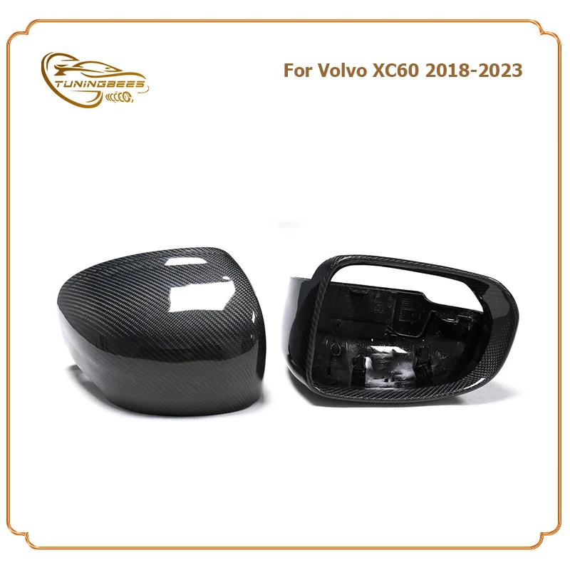 ABS Covered with Real Carbon Fiber Replacement Style Car Door Rearview Mirror Cover For Volvo XC60 2018 2019 2020 2021 2022 2023