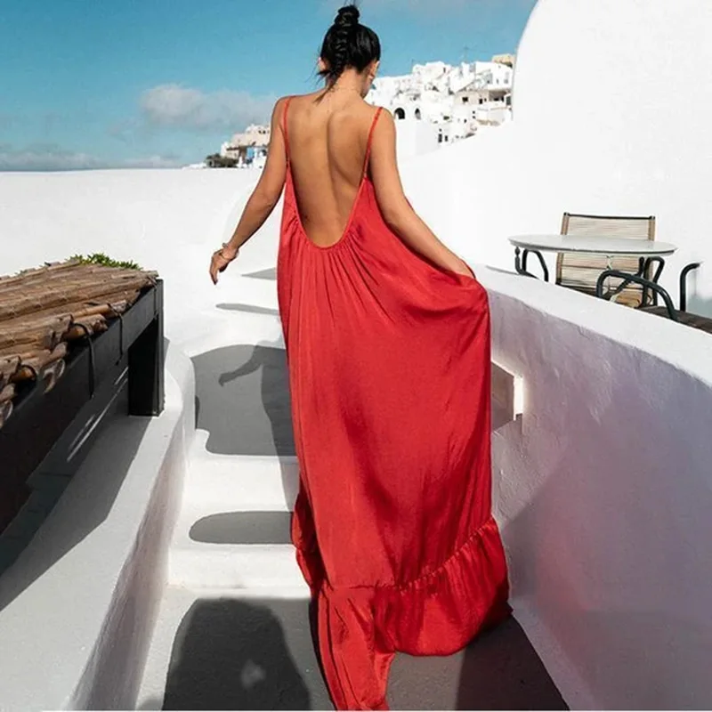 ที่ดีที่สุดขาย 2025 ชุดคลุมท้องการตั้งครรภ์เสื้อผ้าให้นมบุตรชุด Solid Halter Maxi ชุดสําหรับเวที Catwalk