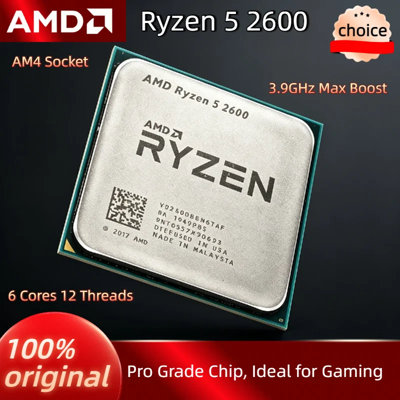 

3.4GHz AMD Ryzen 5 2600 6 Core 12 Thread Socket AM4 Desktop Gaming CPU Processor for Office Computer R5 2600 Pro Max 4K Ultra