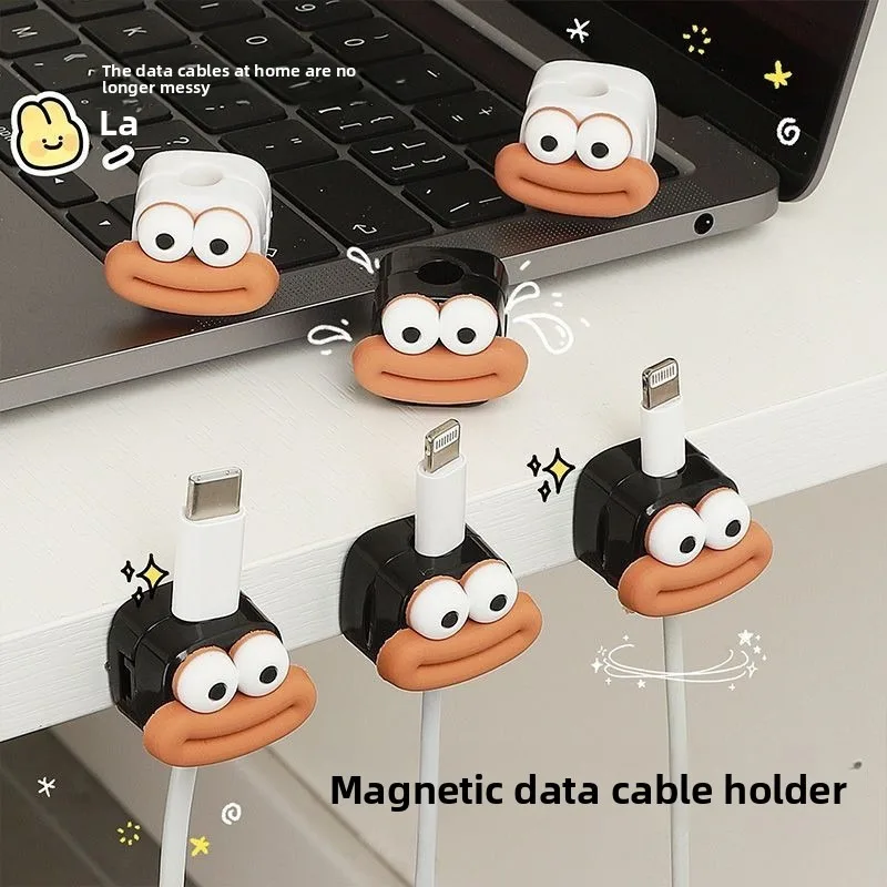 Magnetic Cable Organizer - No Drill, Strong Magnet Holds Charging Cables. For Phone Wires, USB Cords, Wire Management & Wrapping