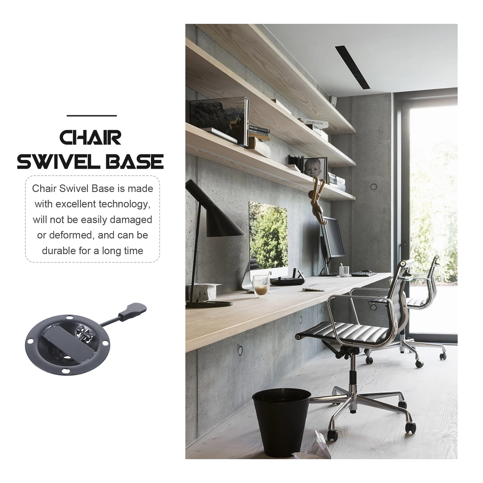 

Chair Swivel Base Plate Part Replacement Black Gaming Office Recliner Sturdy Iron Easy Adjust Lift Practical Accessories Tilt
