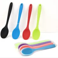 Silicone Spoon Heat Resistant Non-stick Rice Spoons Kitchenware Tableware Learning Spoon Cooking Kitchen Tool tableware