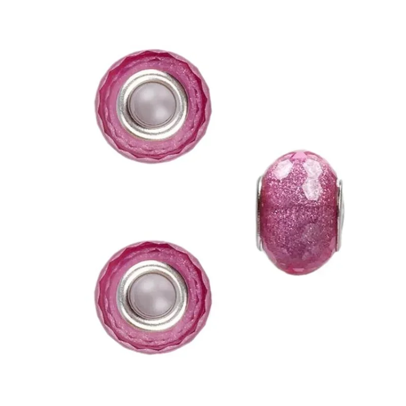 1pcs Resin cut color powder big hole bead imitation glass Europe and Popular Girl DIY children bracelet loose bead accessories