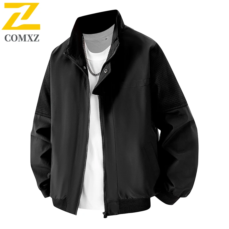 

2025 New Stand Up Collar Jacket Men Outdoor Sports Windproof Waterproof Breathable Jacket Casual Loose Zipper Windbreaker M-8XL