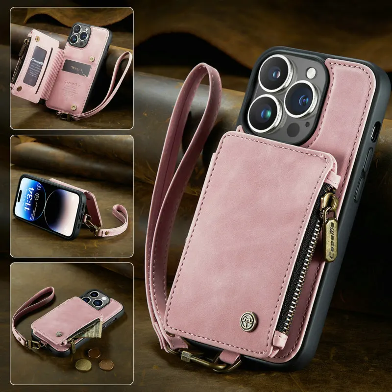 CaseMe Retro Back Case For iPhone 12 11 Pro Xs Max Card Slots Leather Case For iPhone 7 8 Plus 12 11 Pro Stand Back Cover