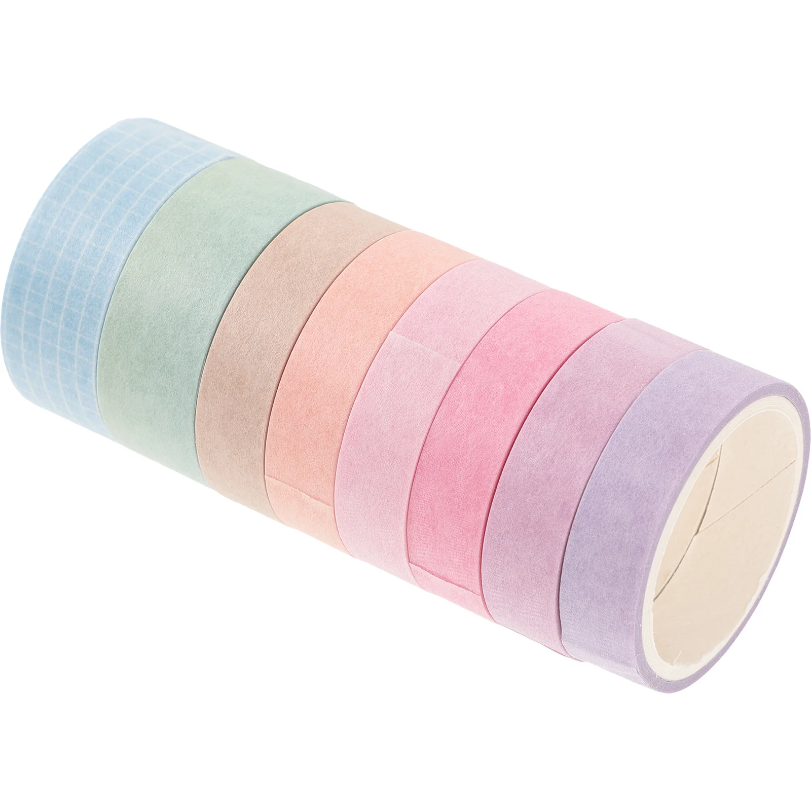 

8pcs Decorative Washi Tapes 8 Rolls Colorful Tape For Diy Crafts Scrapbooking Journaling Gift Wrapping Adhesive Tape Set