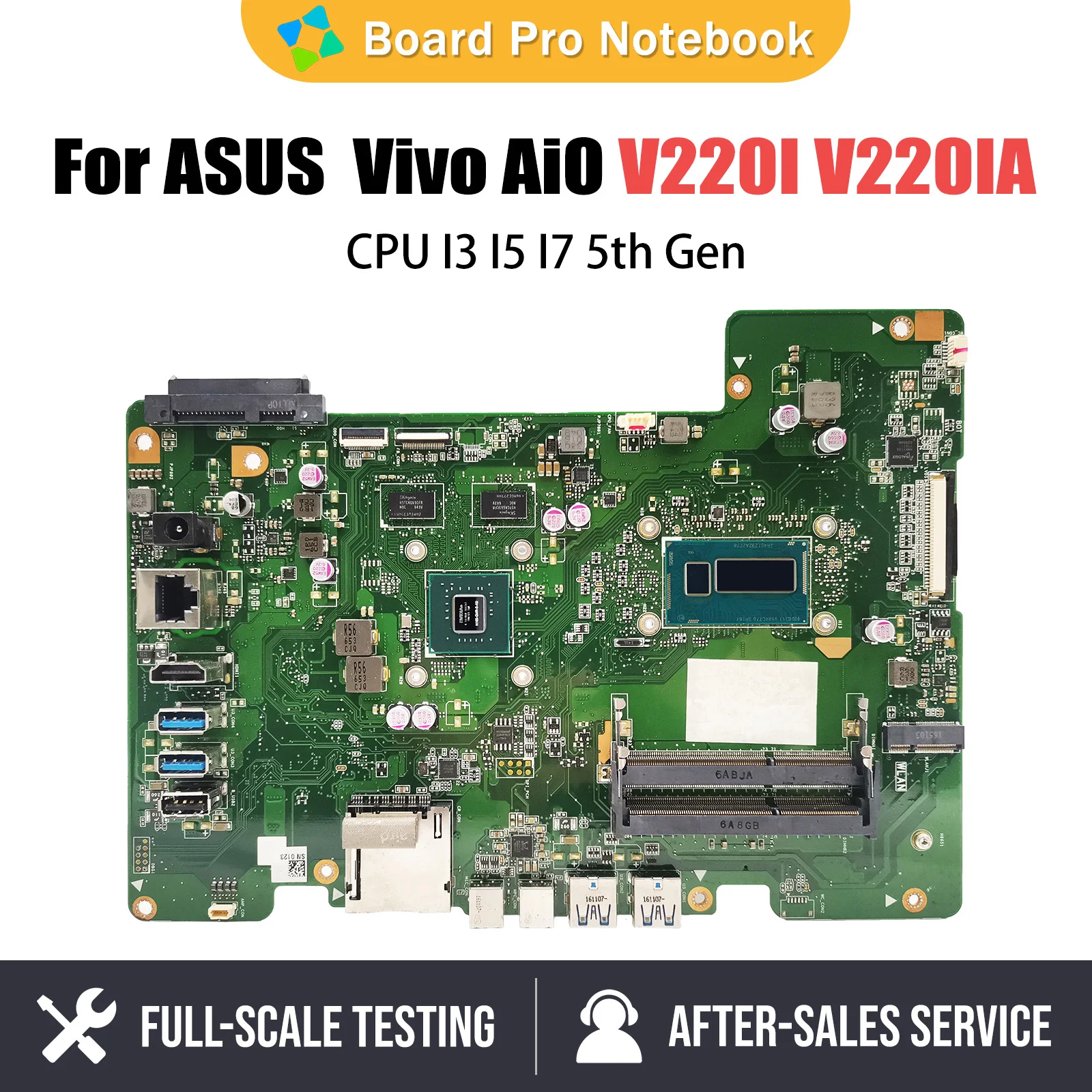 

V220I Notebook Mainboard For ASUS Vivo AiO V220IA All-in-one Laptop Motherboard With CPU I3 I5 I7 5th Gen 930MX V2G