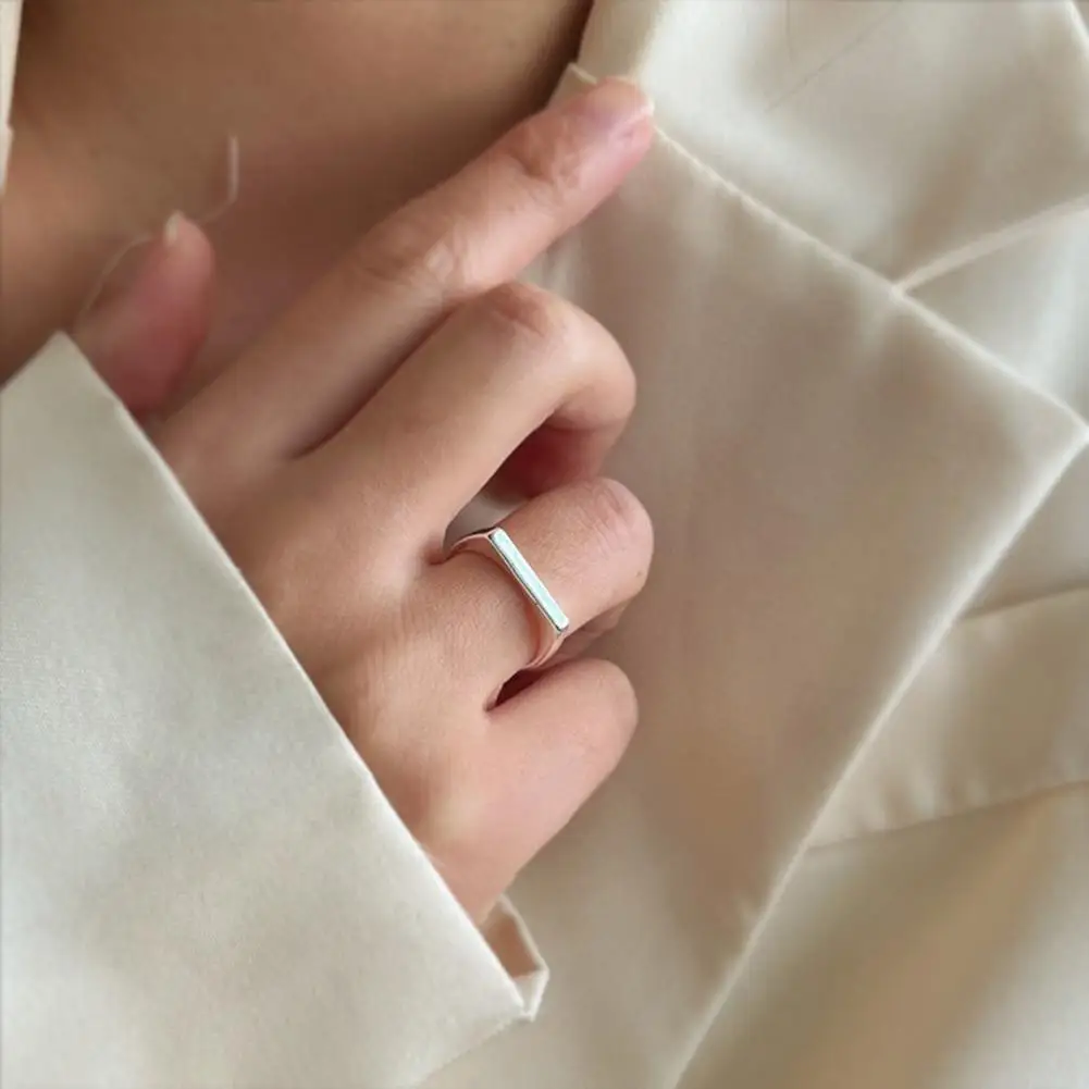 Knuckle Ring Vintage Unisex Titanium Steel Ring Polished Flat Surface Jewelry Lightweight Anti-rust Finger Accessory with Simple