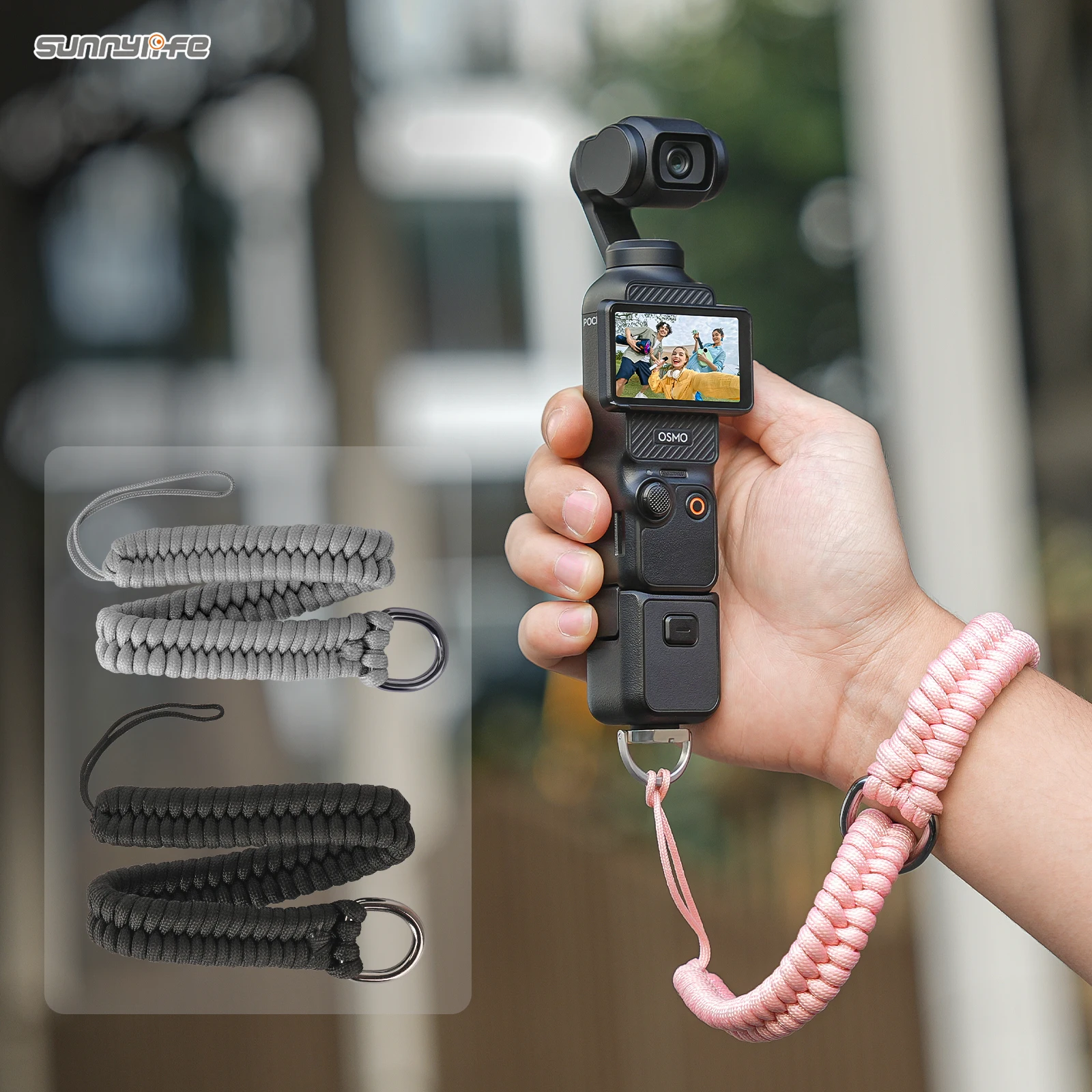 Alça de mão para câmera, alça ajustável com conector mais seguro, alça de mão para insta360/dji omos/gopro, canon, nikon, sony fuji